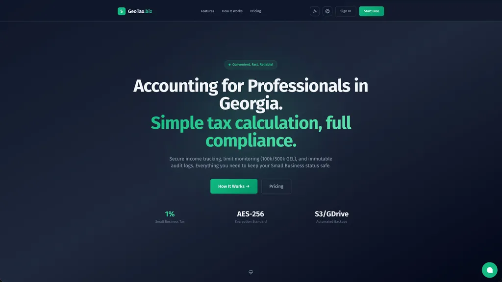 GeoTax.biz — Landing page for accounting service in Georgia