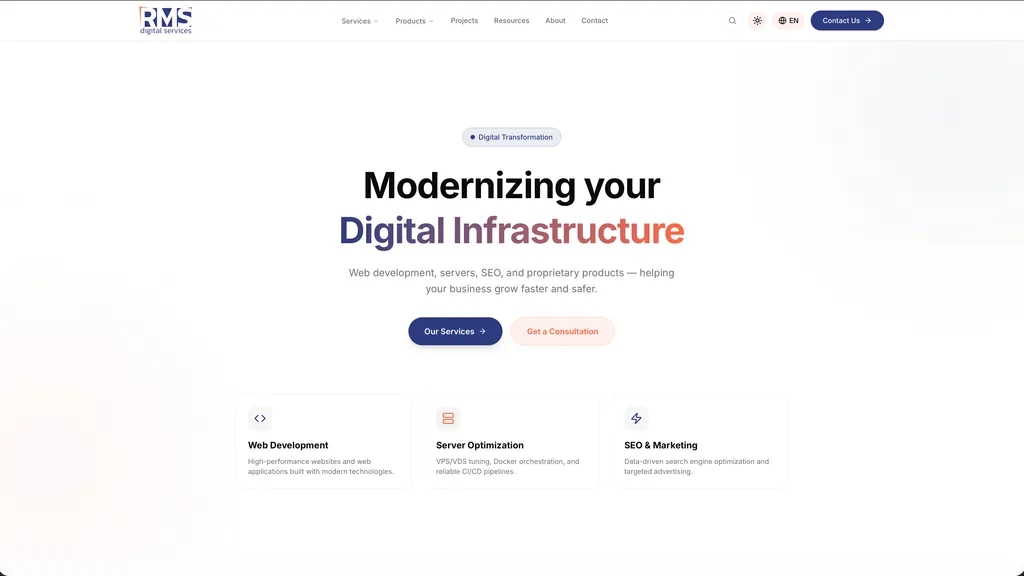 RMS Digital Services Website